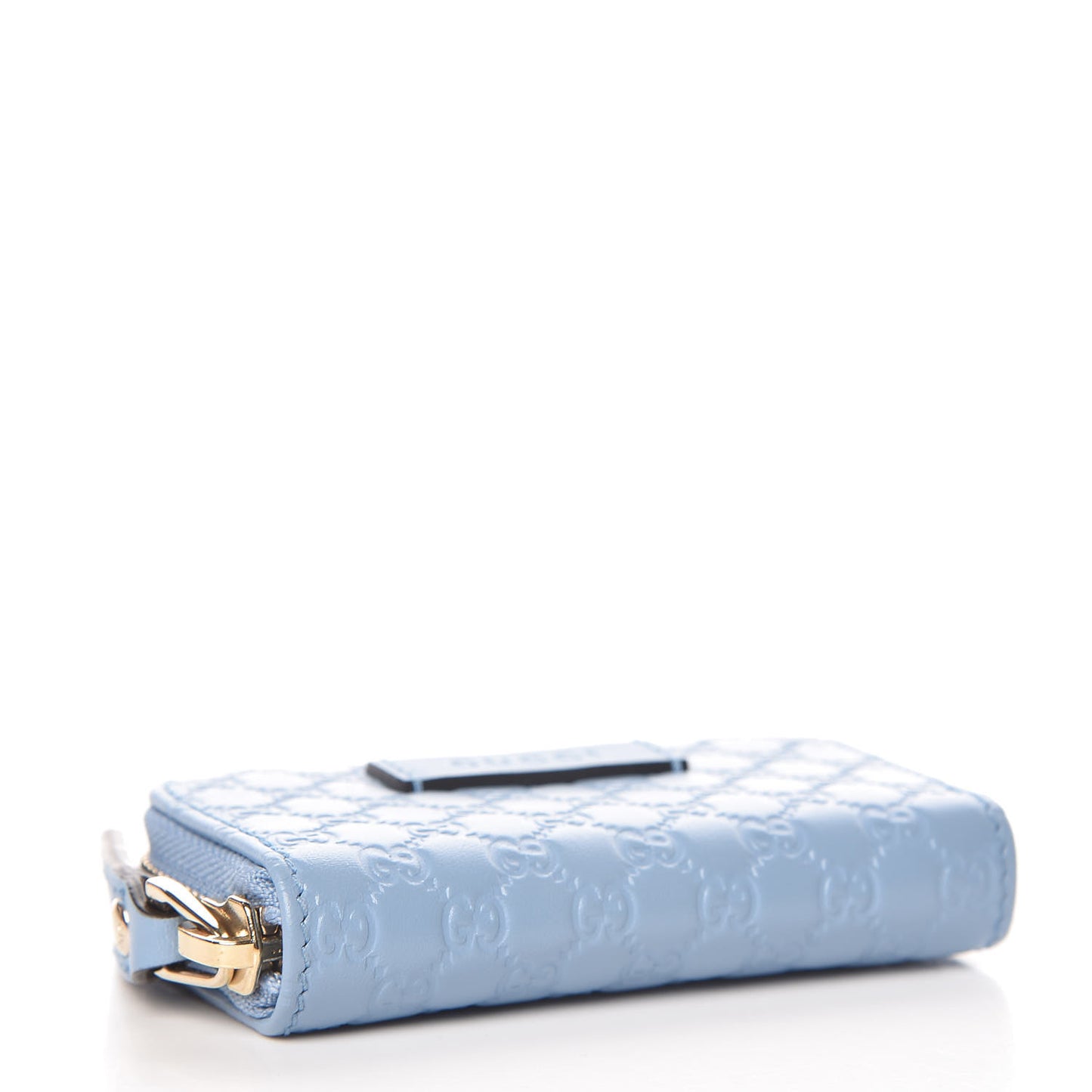 Guccissima Zip Around Card Case Blue