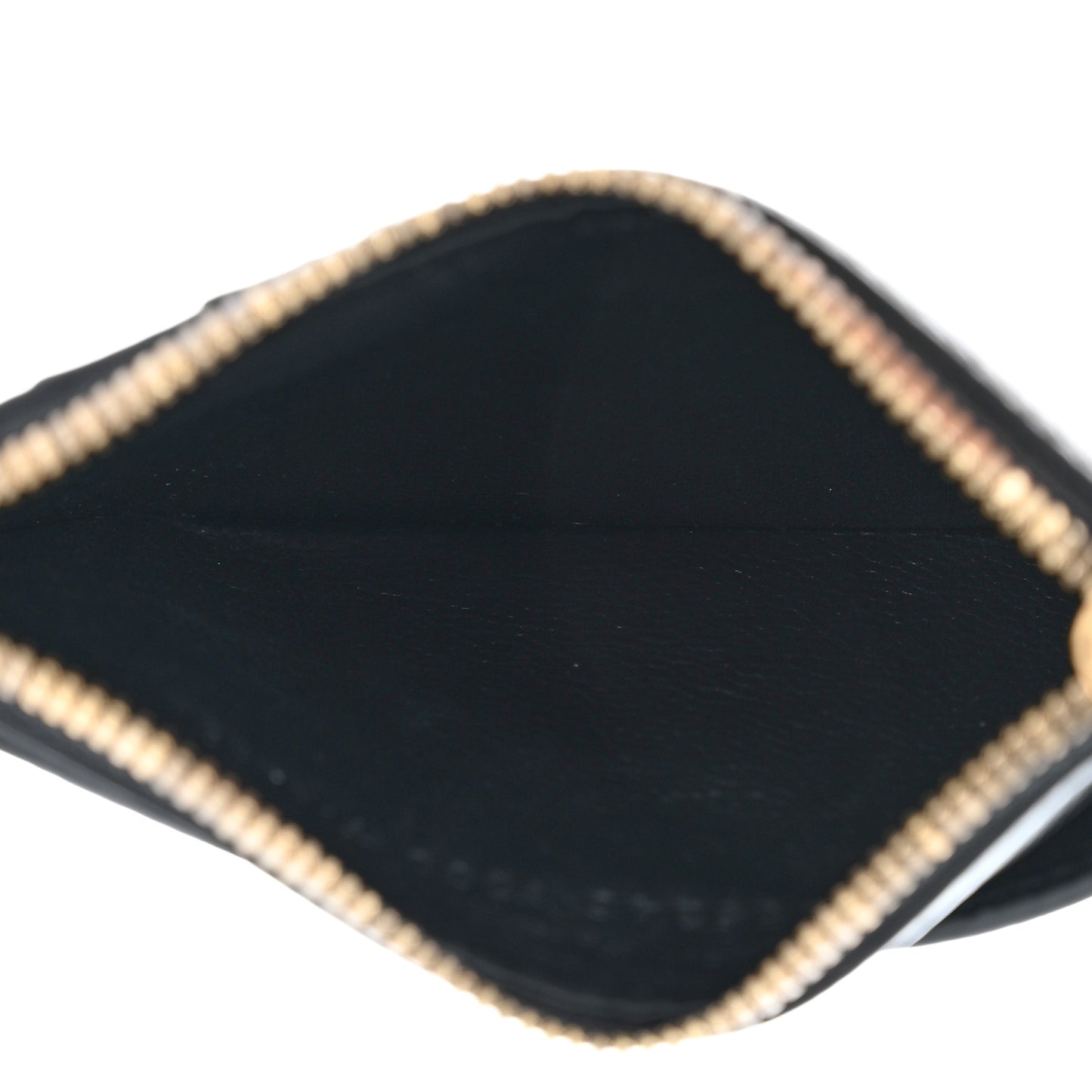 Calfskin Neo Classic Long Coin Case Card Holder on Strap Black