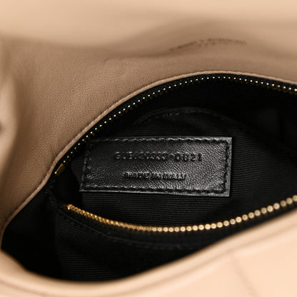 Saint Laurent Lambskin Quilted Toy Loulou Puffer Monogram Chain Satchel Nude Powder 8 of 10