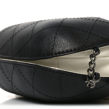 Chanel Aged Calfskin Quilted Small Gabrielle Bucket White Black 10 of 10
