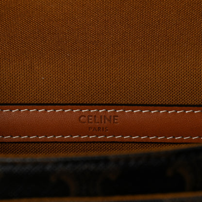 Celine Triomphe Canvas Medium Folco Bag Tan 8 of 13