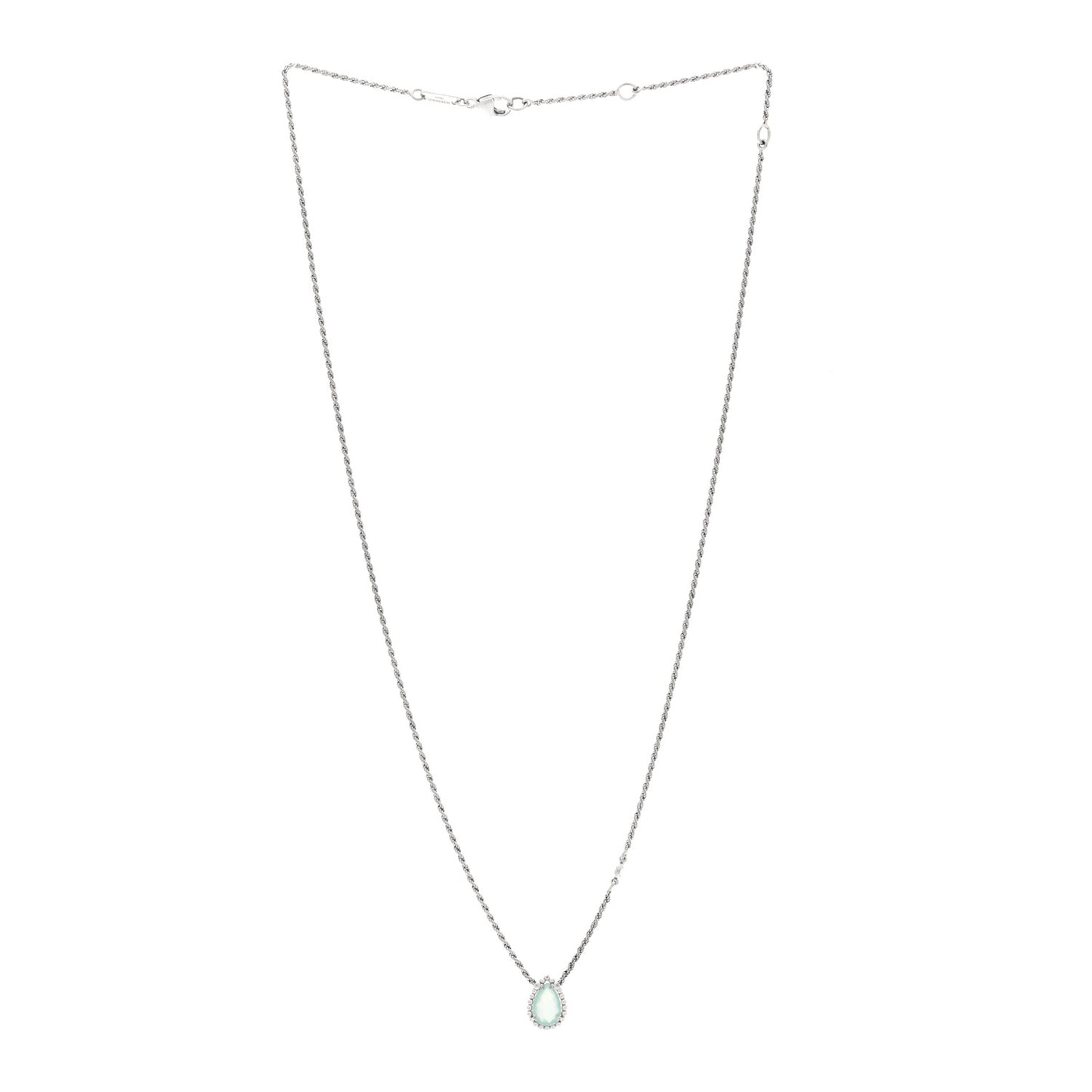 18K White Gold Diamond Aquaprase XS Serpent Boheme Necklace