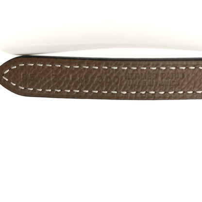 Hermes Epsom Swift Gourmette Equestre 13mm Belt 85 Etoupe Black 3 of 6