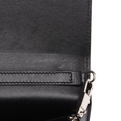 Givenchy Calfskin Striped Pandora Chain Wallet Black 7 of 9