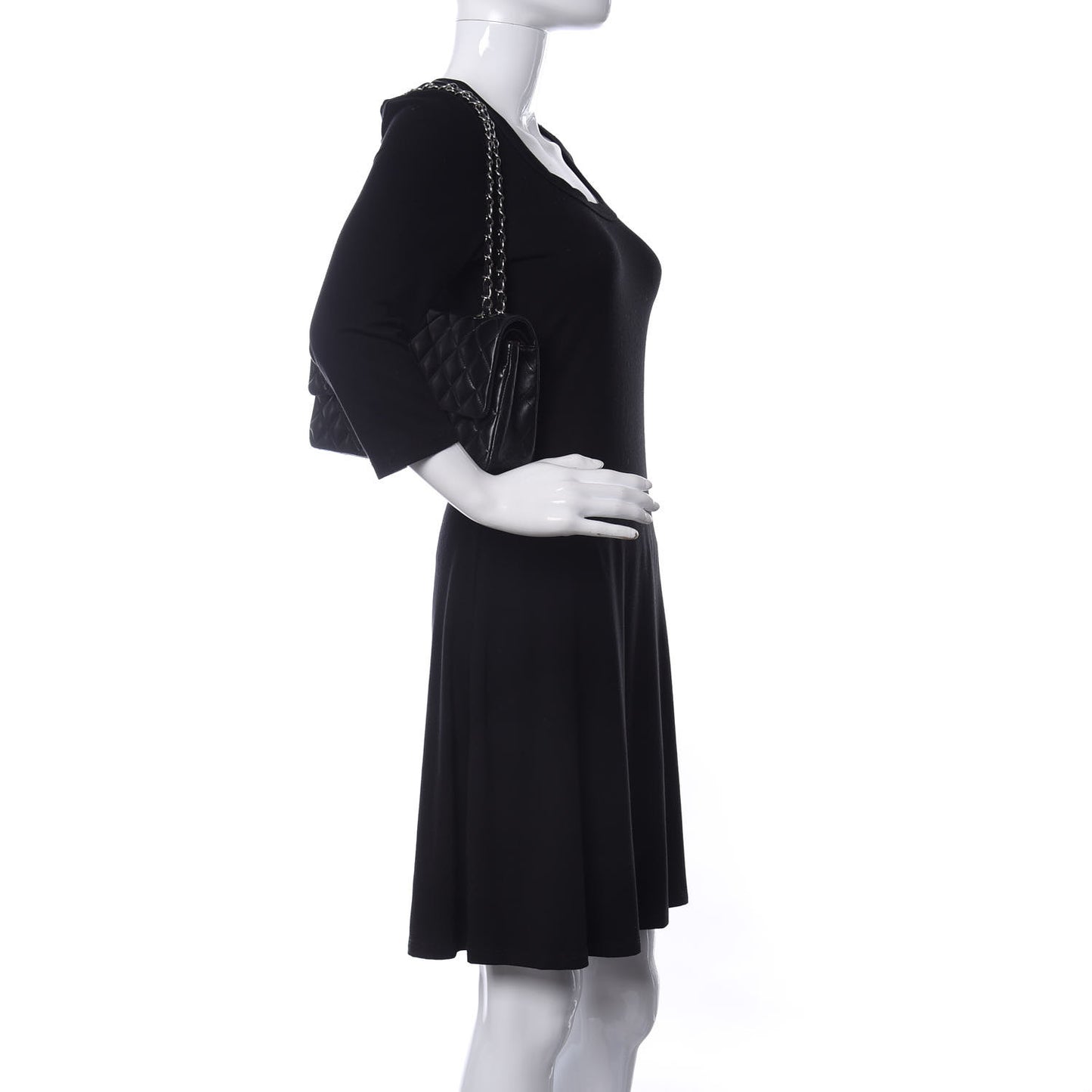 Lambskin Quilted Medium Double Flap Black