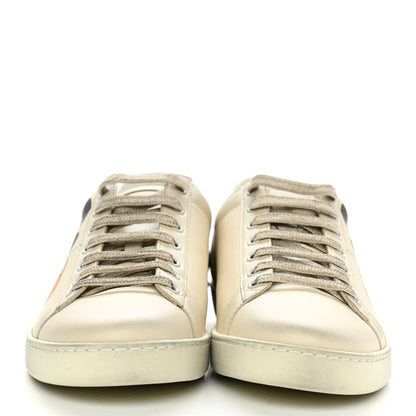 Gucci X DISNEY Miro Soft Calfskin Mickey Mouse Print Womens Ace Sneakers 38.5 Ivory Deep Orange 2 of 13