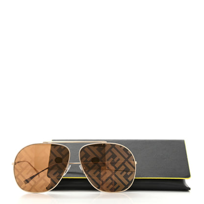 Fendi Metal Fendi Forever Aviator Sunglasses FF0407/G/S Gold 7 of 7