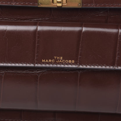 Marc Jacobs Calfskin Crocodile Embossed Uptown Shoulder Bag Brown 9 of 9