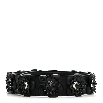 Fendi Vitello Dolce Nappa Patent Flowerland Studded Strap You Black 2 of 5