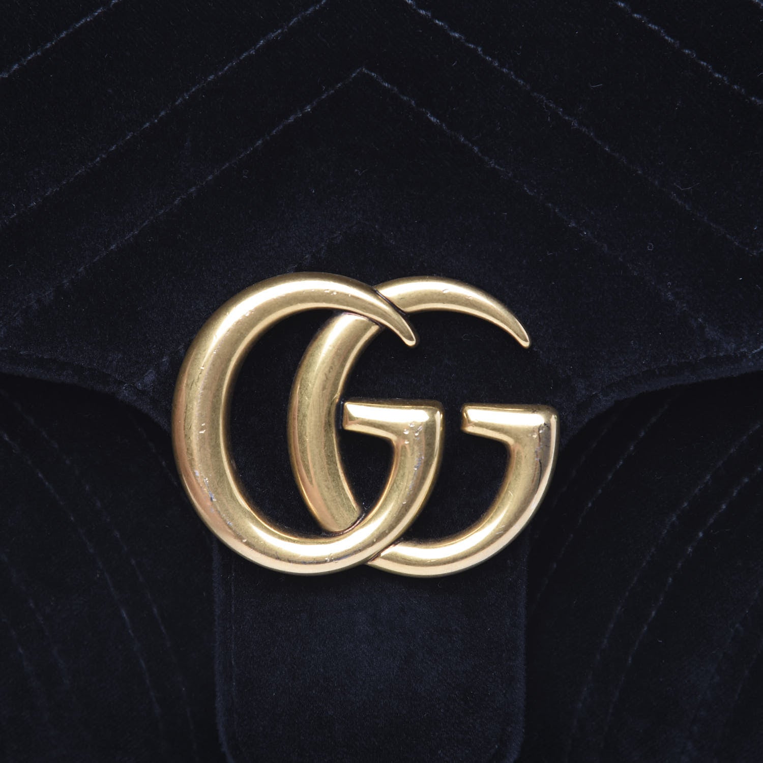 Gucci Velvet Matelasse Small GG Marmont Shoulder Bag Black 10 of 10