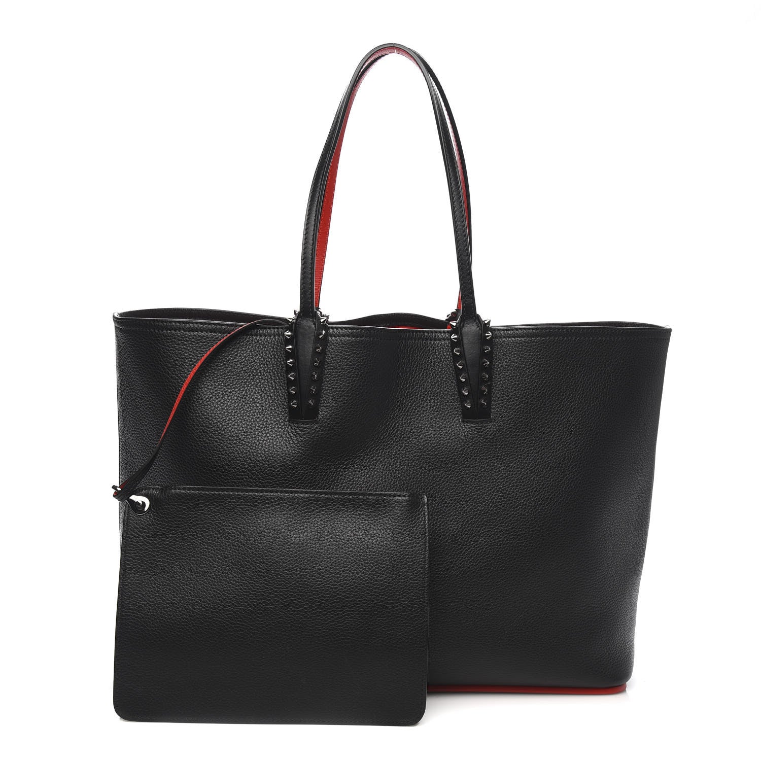 Christian Louboutin Calfskin Spikes East West Cabata Tote Black 1 of 11