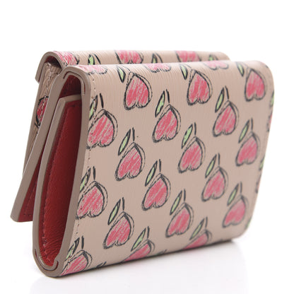Prada Vitello Move Love Print Envelope Tri-Fold Wallet Cipria 2 of 6