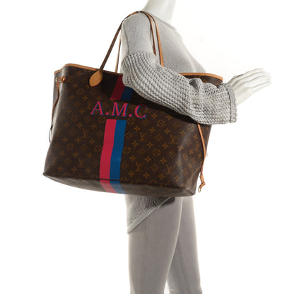 Louis Vuitton Monogram My LV Heritage Neverfull GM Fuchsia Blue Clair 2 of 7