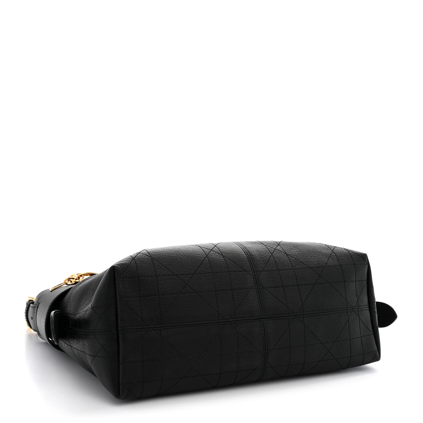 Grained Calfskin Flat Macrocannage Medium Voyage Bag Black