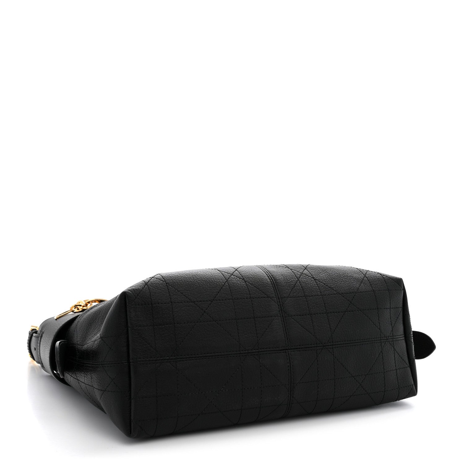 Christian Dior Grained Calfskin Flat Macrocannage Medium Voyage Bag Black 4 of 10