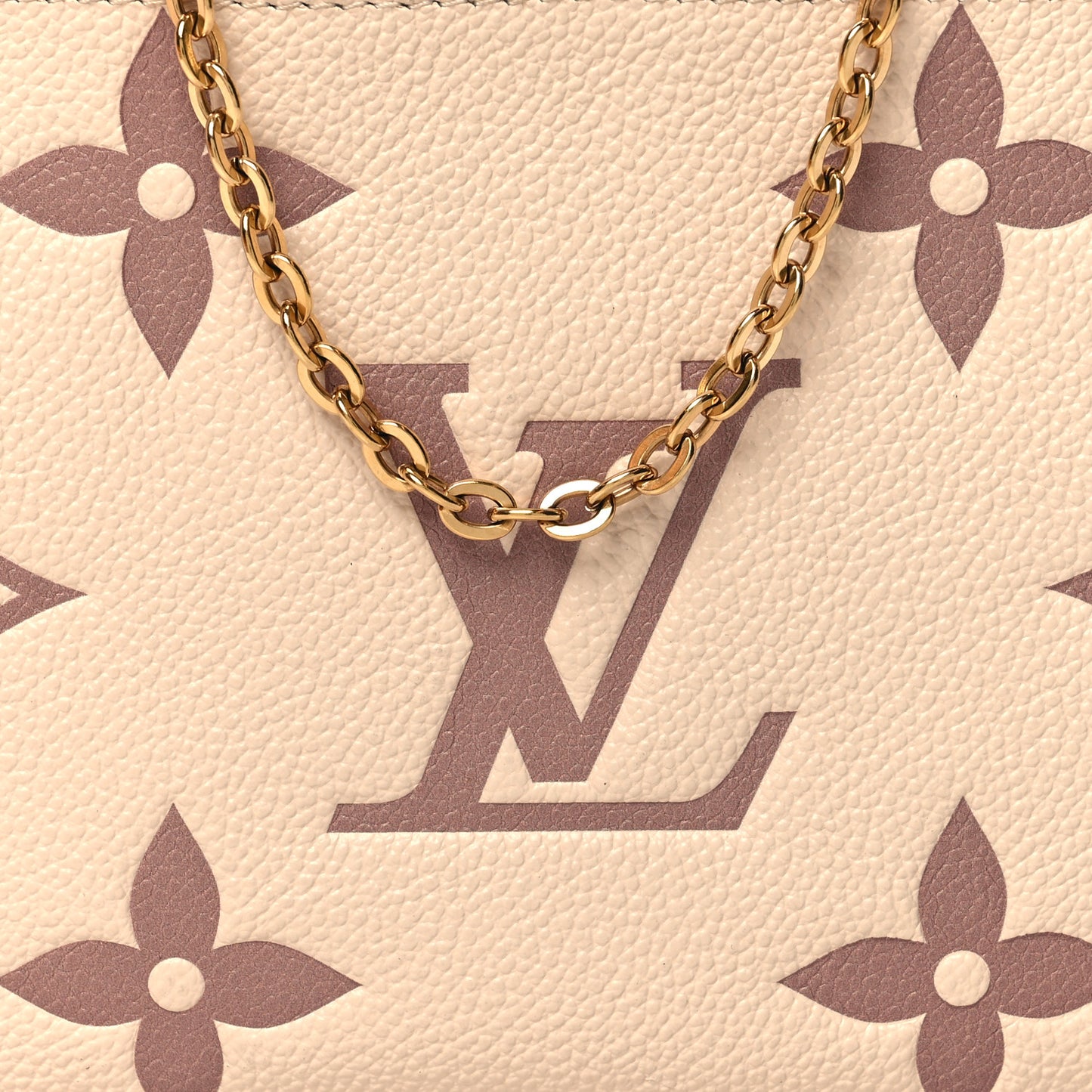 Empreinte Monogram Giant Double Zip Pochette Creme Bois de Rose