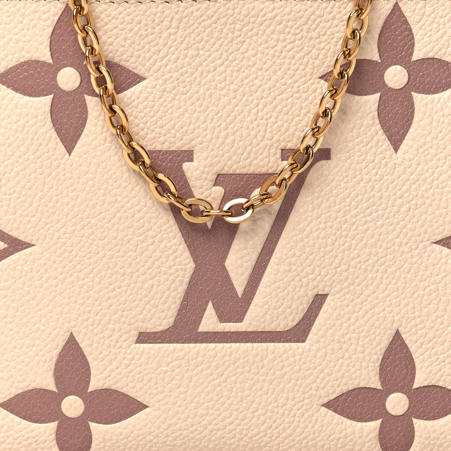 Louis Vuitton Empreinte Monogram Giant Double Zip Pochette Creme Bois de Rose 8 of 11