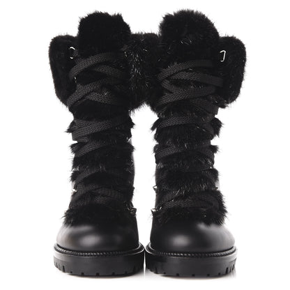 Christian Louboutin Nappa Fox Fur Fanny 70 Ankle Boots 36 Black 2 of 10