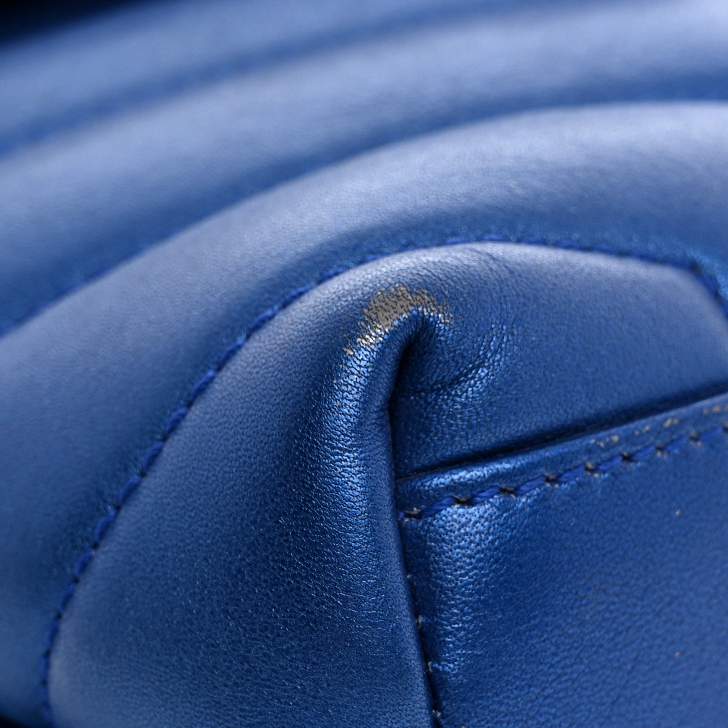 Saint Laurent Metallic Calfskin Y Quilted Monogram Toy Loulou Crossbody Bag Blue Royal 11 of 19