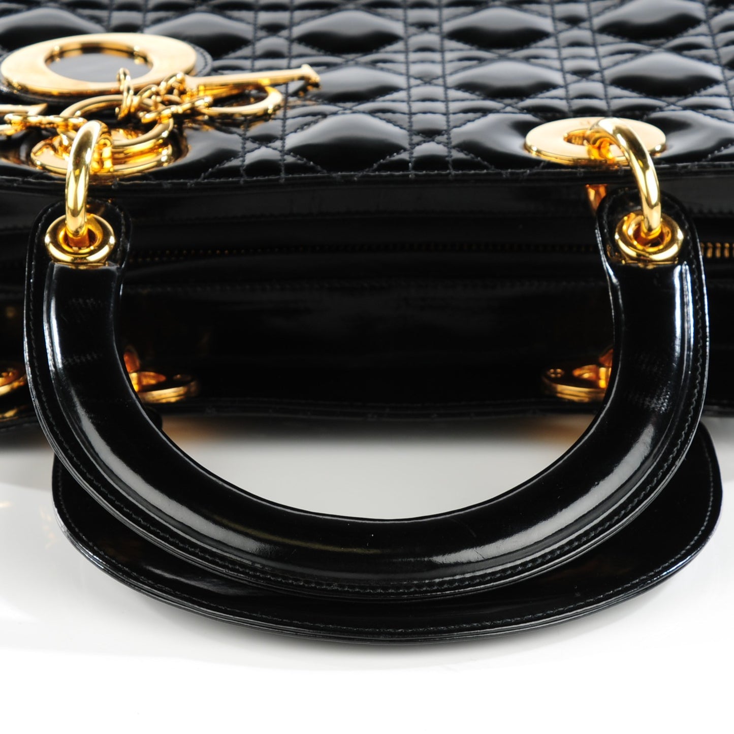 Patent Cannage Medium Lady Dior Black