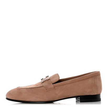 Hermes Suede Goatskin Paris Loafers 37 Rose Perle 1 of 9