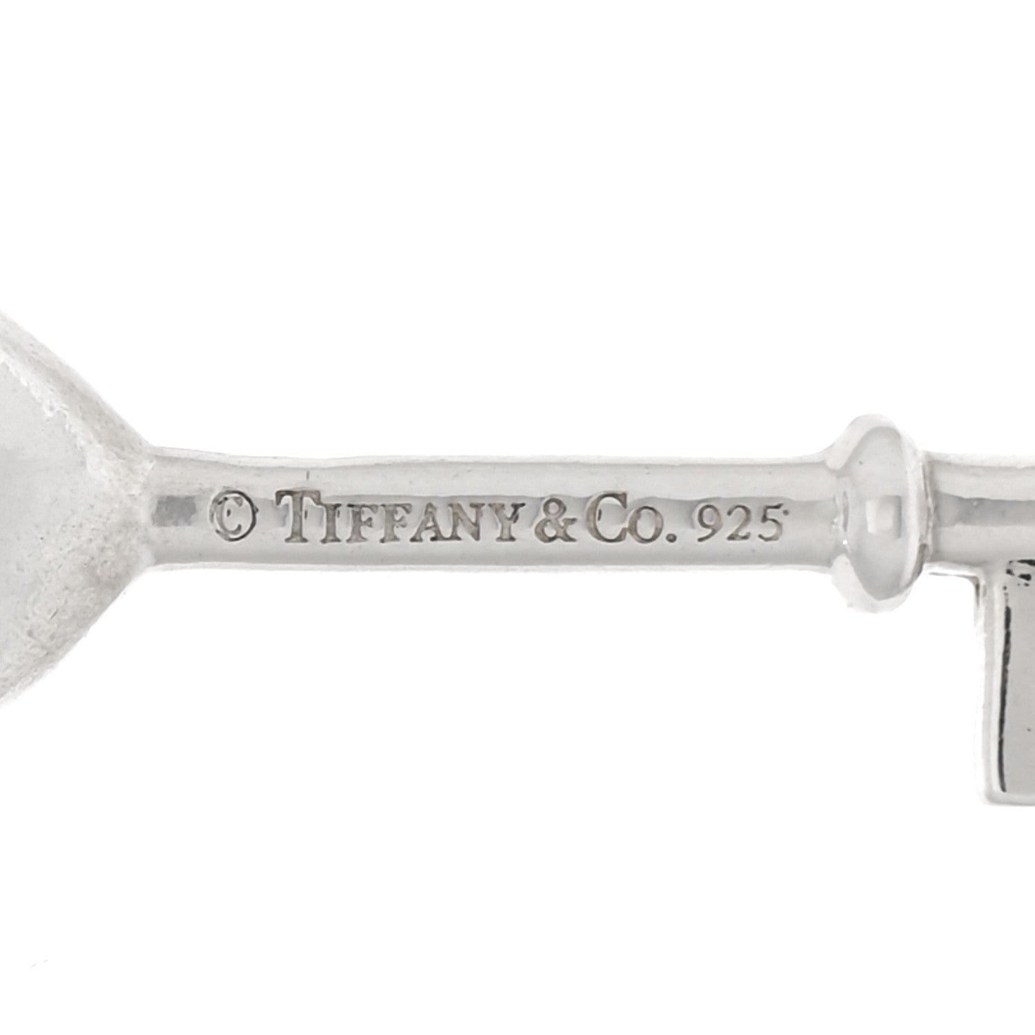 Tiffany Sterling Silver Diamond Heart Key Pendant 4 of 4