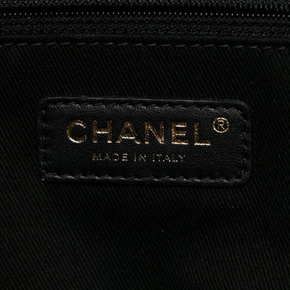 Chanel Canvas Chevron Cuba Patchwork Shopper Tote Black 6 of 10