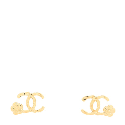 Chanel Metal Camellia CC Earrings Gold 1 of 4