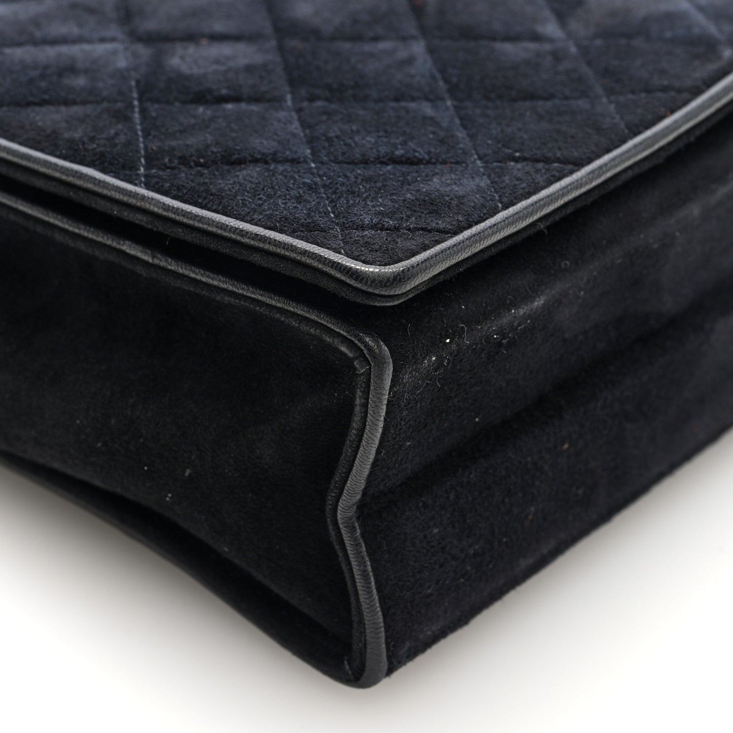 Suede Quilted CC Small Single Flap Black