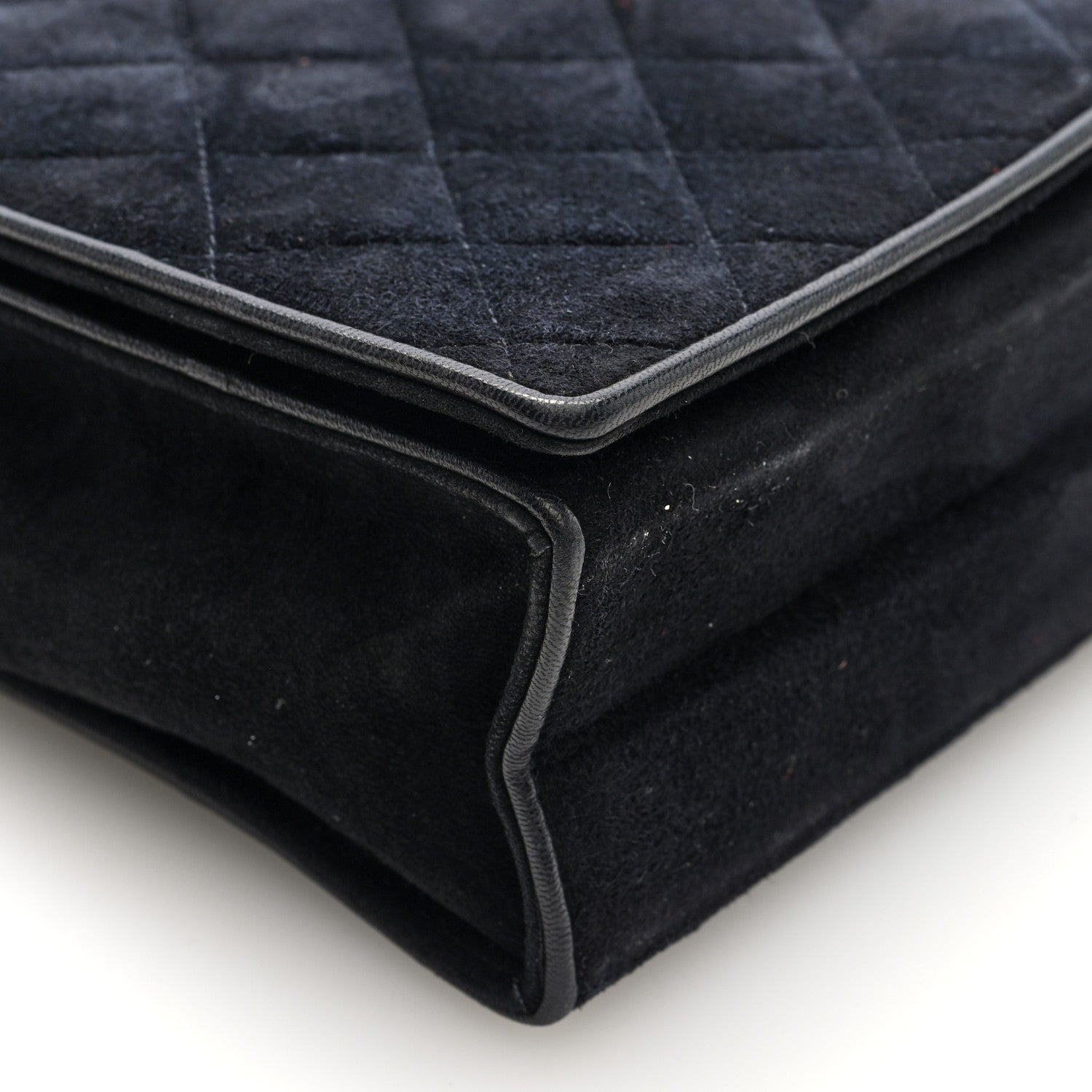 Chanel Suede Quilted CC Small Single Flap Black 9 of 10
