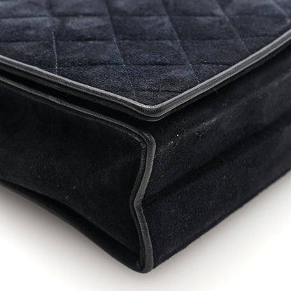 Chanel Suede Quilted CC Small Single Flap Black 9 of 10