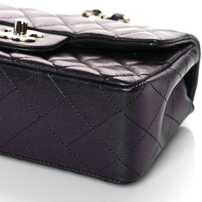 Chanel Iridescent Lambskin Quilted Mini Rectangular Flap Black 11 of 14