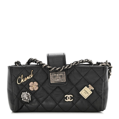 Chanel Aged Calfskin Lucky Charms 2.55 Reissue Mini Clutch With Chain Black 1 of 13