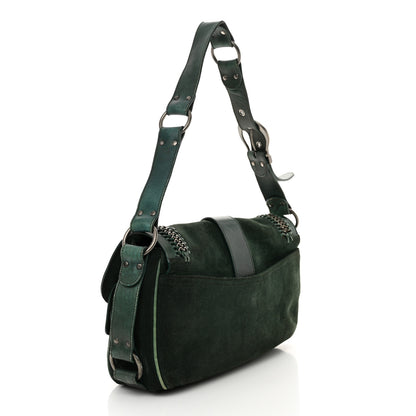 Christian Dior Suede Calfskin Medium Gaucho Double Saddle Green 3 of 18