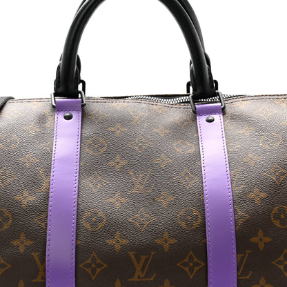 Louis Vuitton Monogram Macassar Keepall Bandouliere 50 Purple 6 of 8