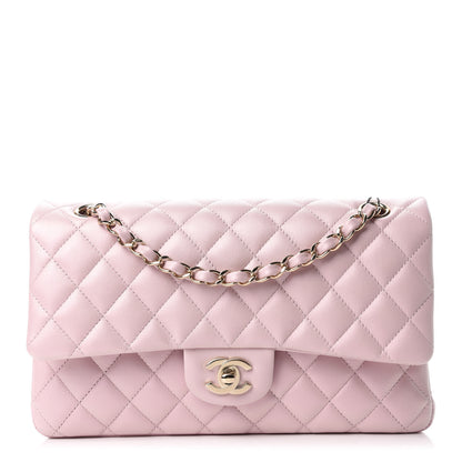 Chanel Iridescent Calfskin Quilted Medium Double Flap Light Pink 1 of 12