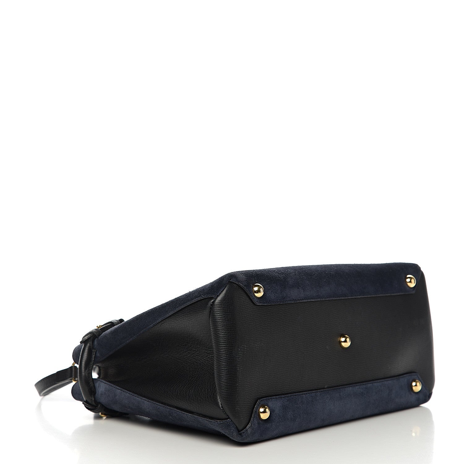 Burberry Suede House Check Medium Banner Tote Ink Blue 3 of 10