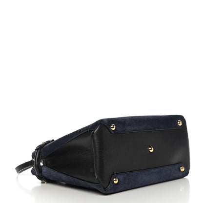 Burberry Suede House Check Medium Banner Tote Ink Blue 3 of 10