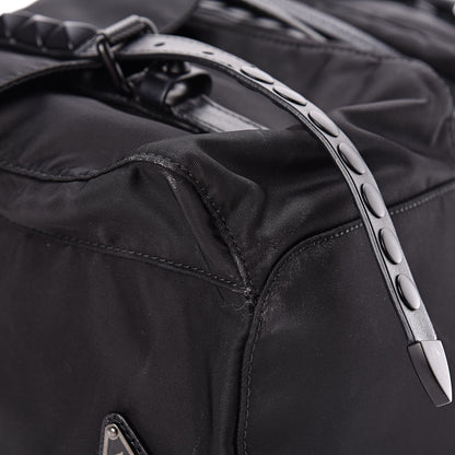 Prada Nylon New Vela Monochrome Studded Backpack Black 9 of 10