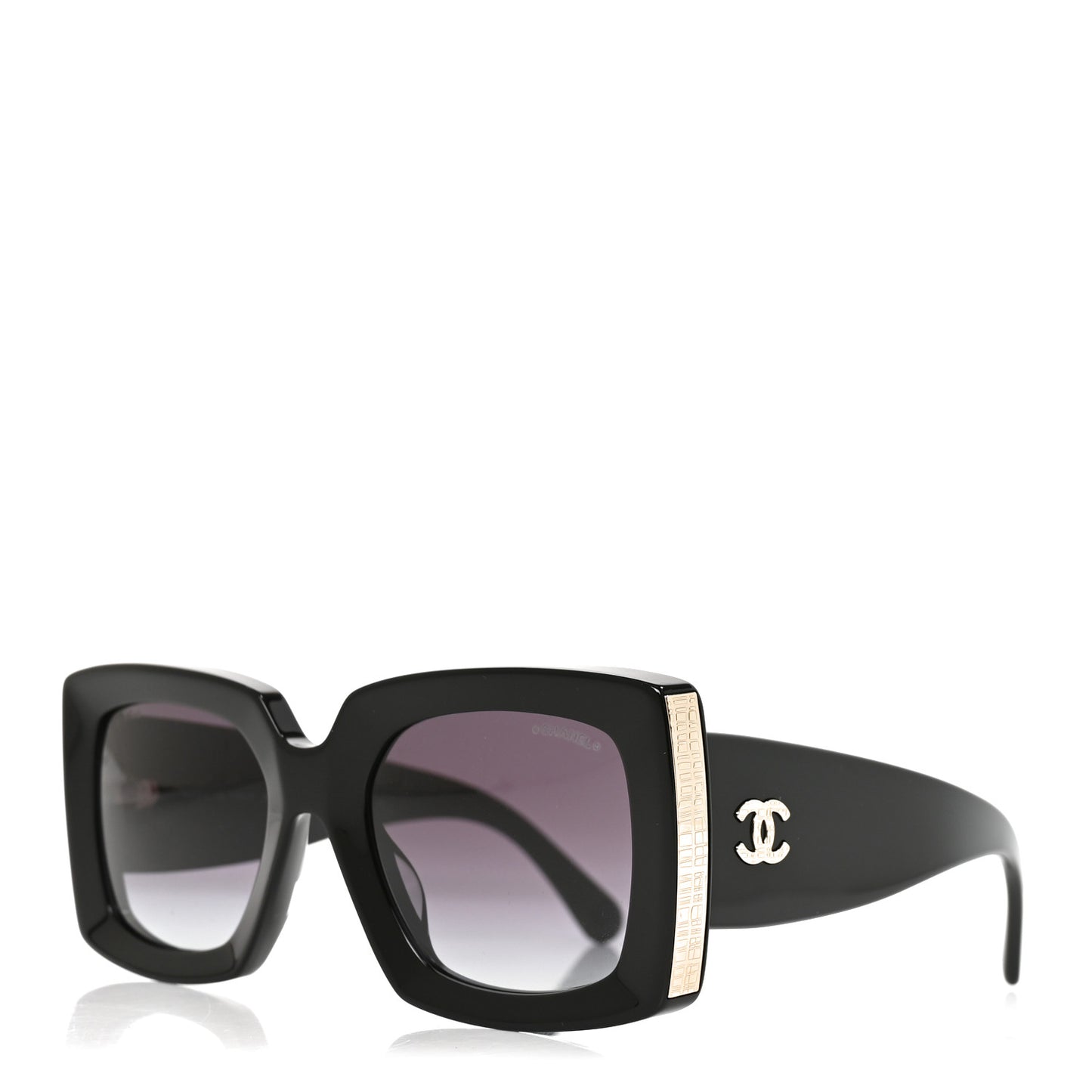 Acetate Rectangle Sunglasses 5435-A Black