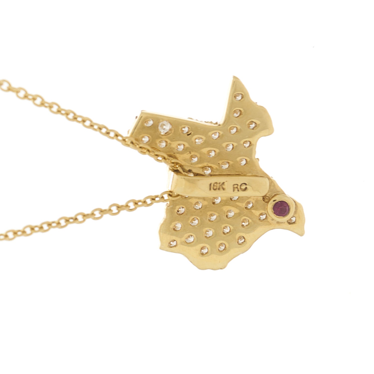 Roberto Coin 18K Yellow Gold Diamond Tiny Treasures Texas State Necklace 5 of 6