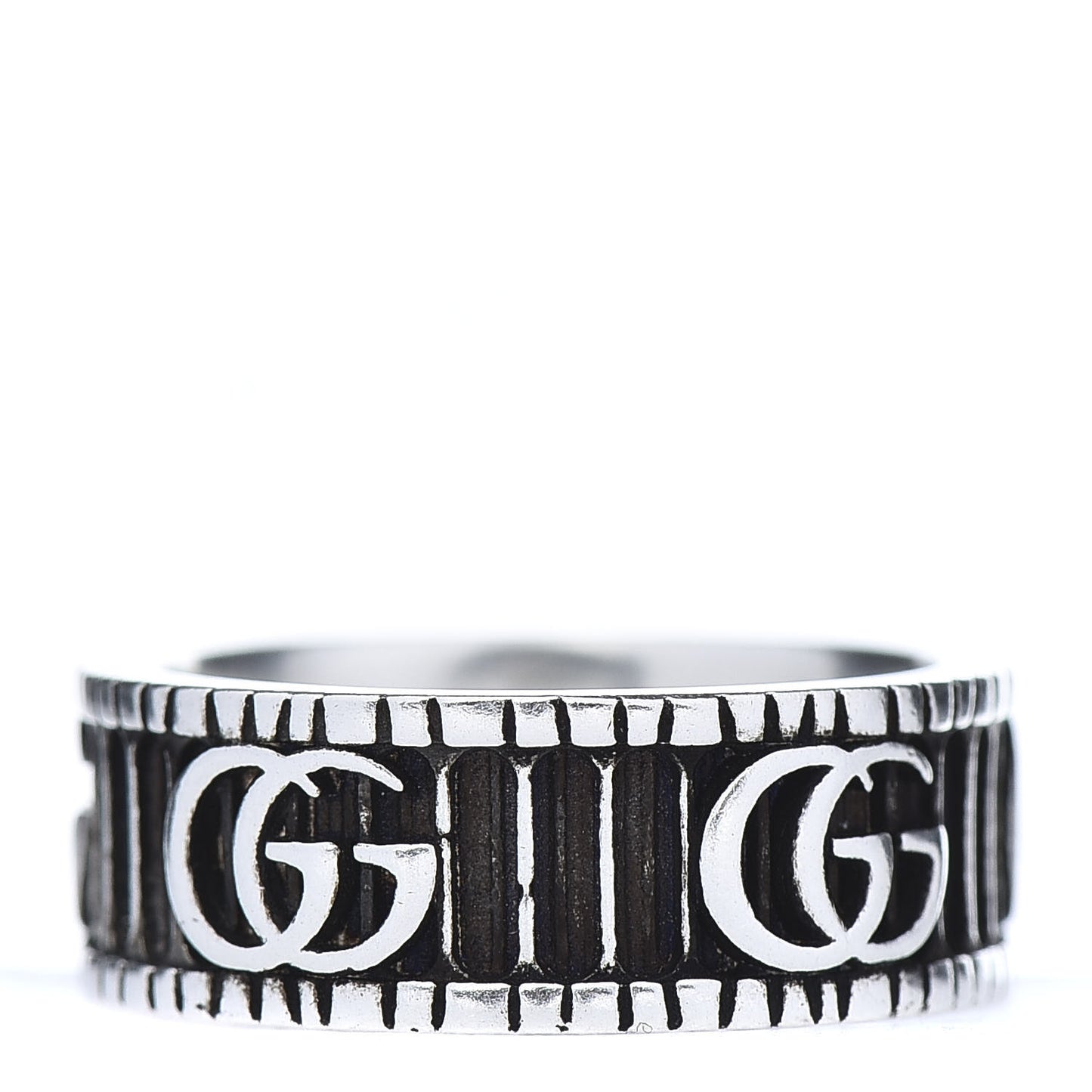 Sterling Silver Double G Band Ring 53 6.5