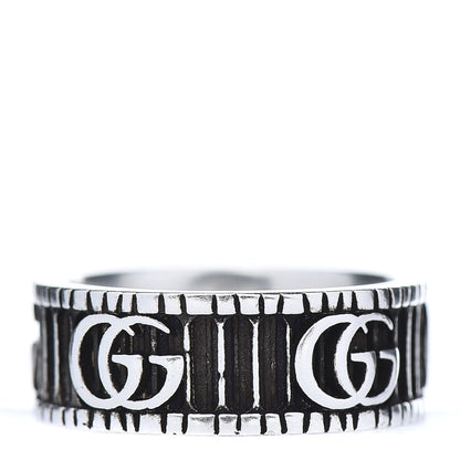 Gucci Sterling Silver Double G Band Ring 53 6.5 3 of 6