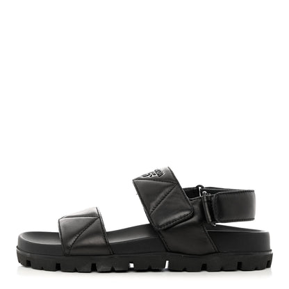 Prada Nappa Logo Quilted 20mm Sport Sandals 37 Black 1 of 10
