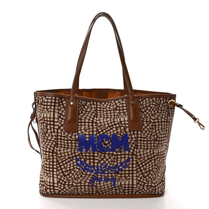 MCM Visetos Medium Liz Reversible Shopper Tote Cognac 3 of 21