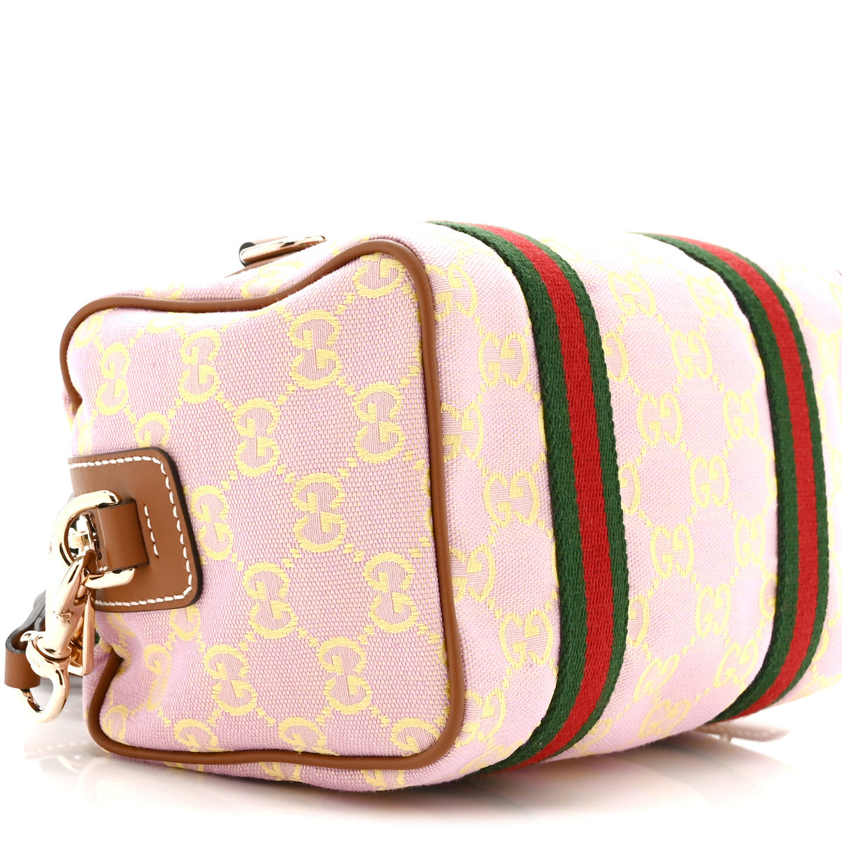 GG Supreme Web Mini GG Top Handle Bag Pink Yellow Beige