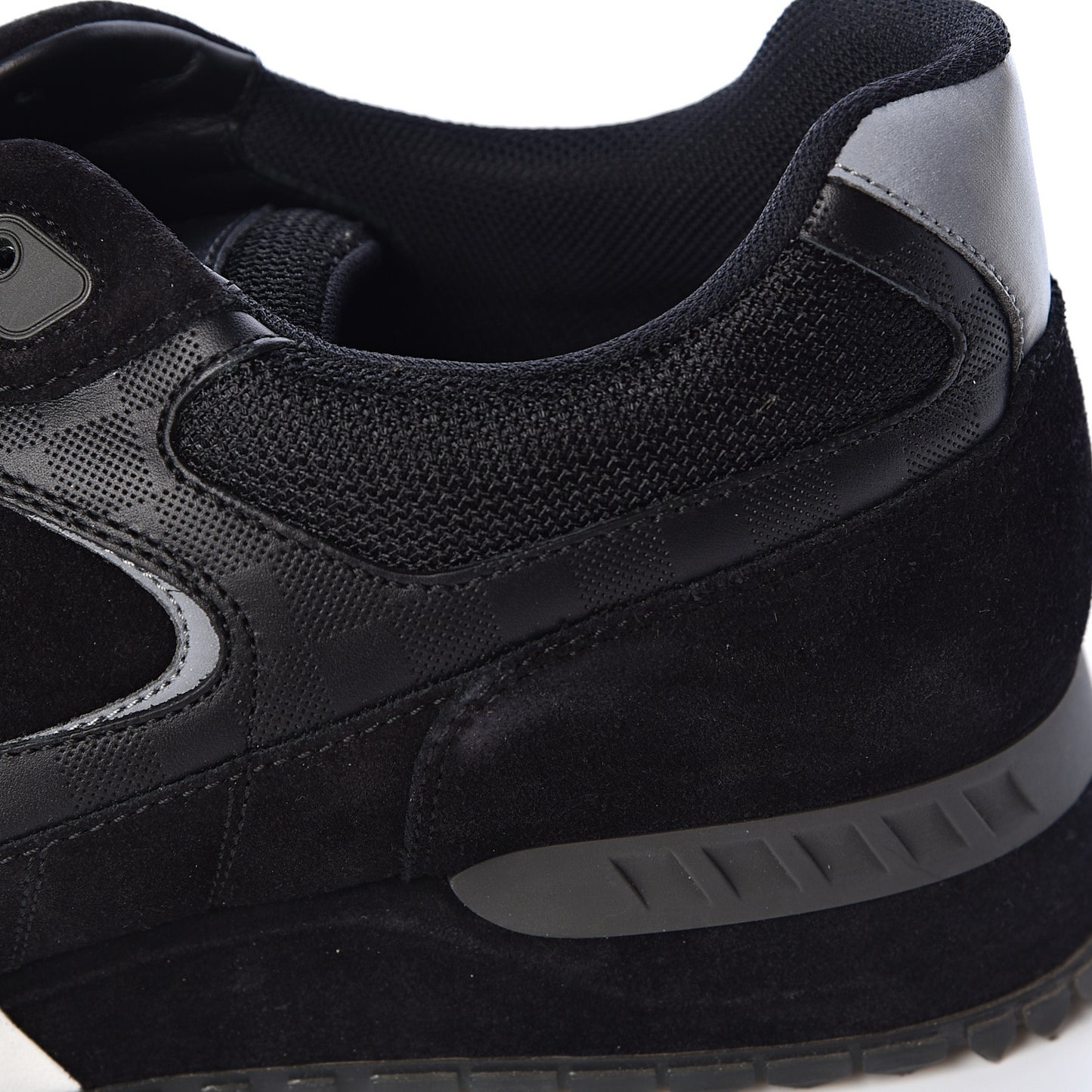 Suede Damier Infini Run Away Sneakers 6.5 Black