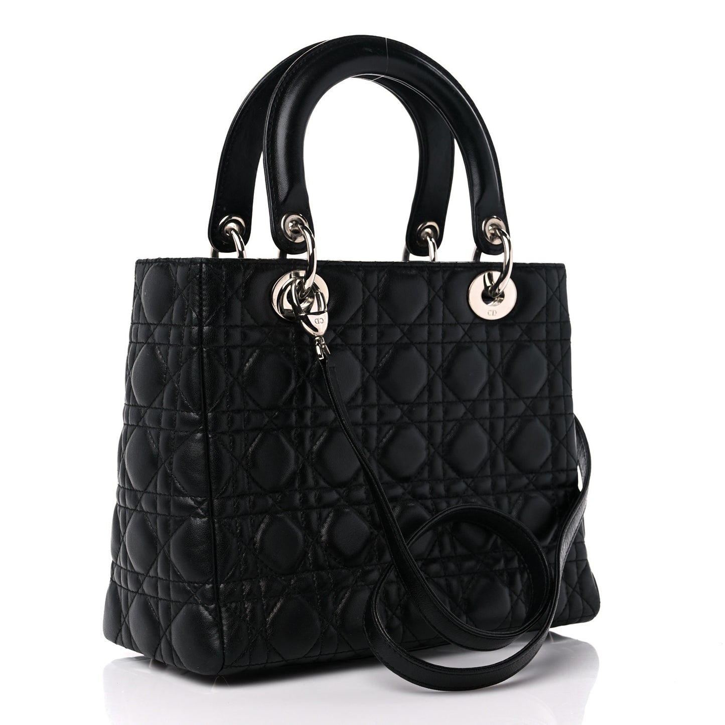 Lambskin Cannage Medium Lady Dior Black