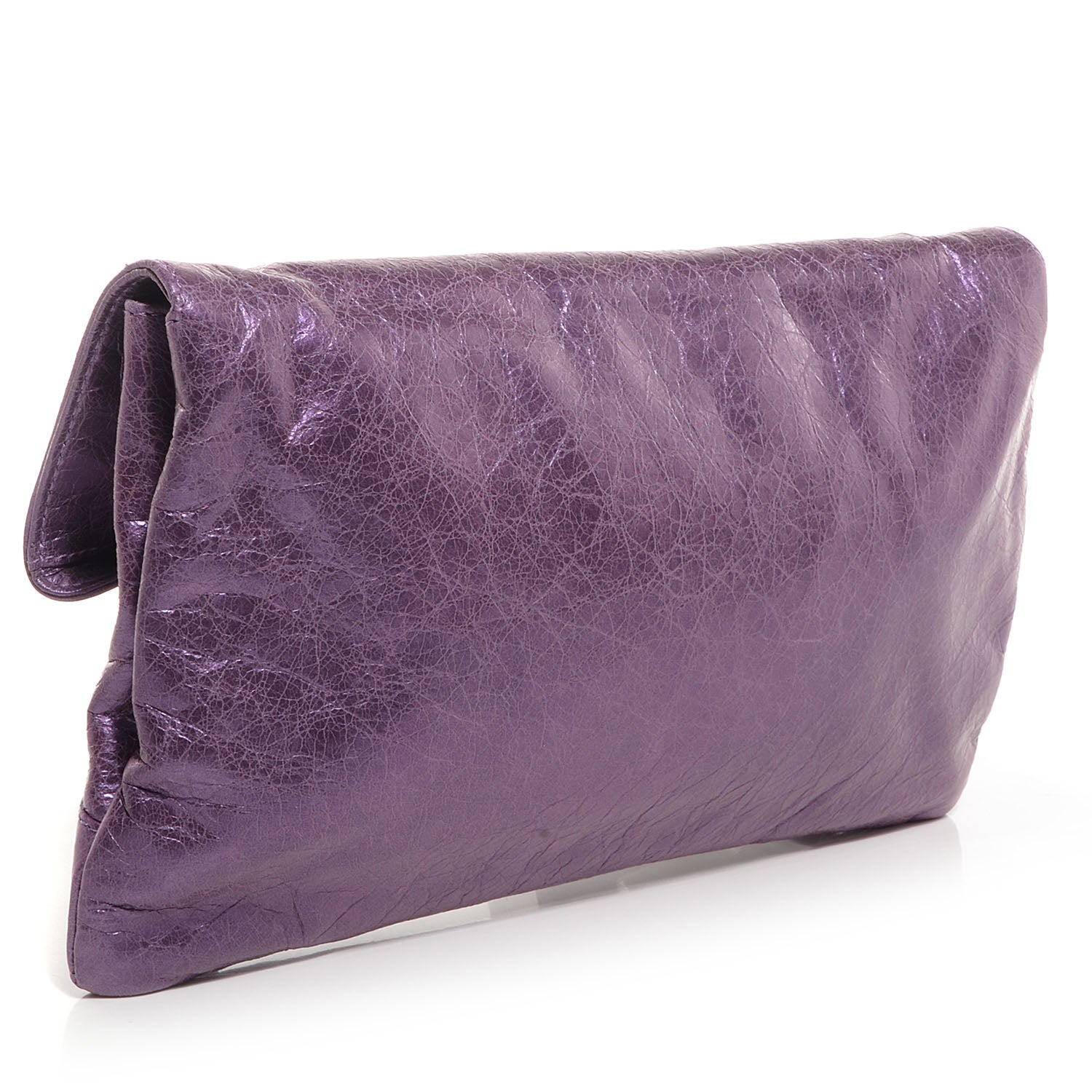 Balenciaga Agneau Envelope Clutch Metallic Purple 3 of 11