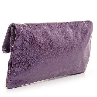 Balenciaga Agneau Envelope Clutch Metallic Purple 3 of 11